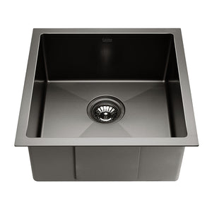 Stainless Steel Kitchen Sink | Under/Top/Flush Mount | 44cm x 44cm | Black