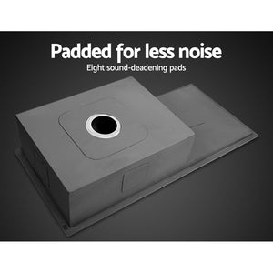 Cefito 75cm x 45cm Stainless Steel Kitchen Sink - Under/Top/Flush Mount | Black