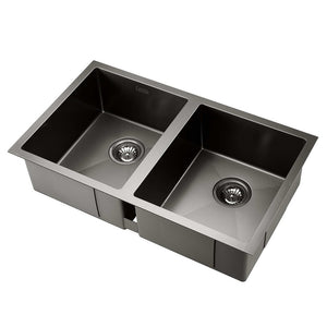 Stainless Steel Kitchen Sink | Under/Top/Flush Mount | 77cm x 45cm | Black