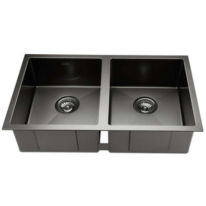 Stainless Steel Kitchen Sink | Under/Top/Flush Mount | 77cm x 45cm | Black