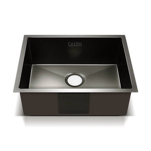 Stainless Steel Kitchen Sink | Under/Top/Flush Mount | 60cm x 45cm | Black