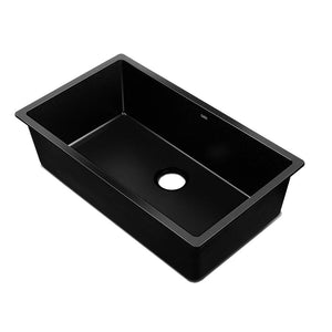 Granite Kitchen Sink | 790X450MM Under/Topmount Basin Bowl Laundry | Black