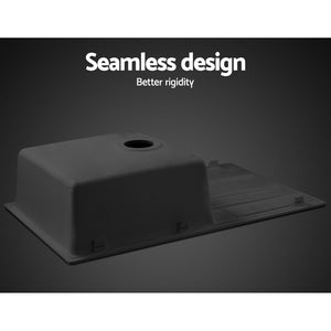 Granite Kitchen Sink | 860X500MM Under/Topmount Basin Bowl Laundry | Black