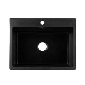 Kitchen Sink Granite Stone Basin Single Bowl | Black 600mmx470mm