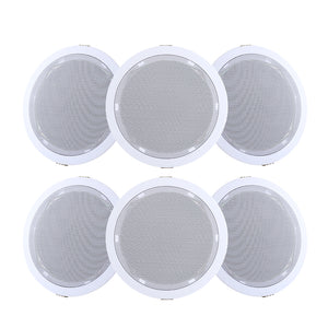 Giantz 6 Inch In-Wall Ceiling Speakers | Home Audio Stereo System with Tweeter | Set of 6