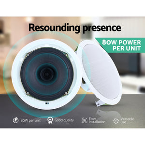 Giantz 6 Inch In-Wall Ceiling Speakers | Home Audio Stereo System with Tweeter | Set of 6