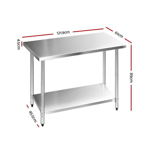 Commercial Hydroponic Stainless Steel Bench - 610 x 1219mm