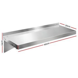 Cefito 900mm Stainless Steel Wall Shelf - Kitchen Display Rack