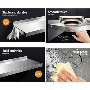 Cefito 900mm Stainless Steel Wall Shelf - Kitchen Display Rack