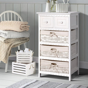 Artiss 3 Basket Storage Drawers - White - The Hippie House