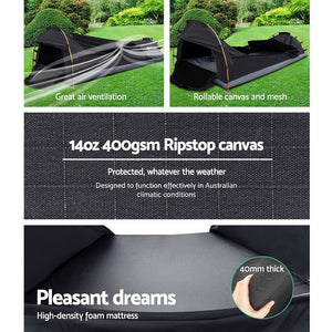 Weisshorn Camping Swags Single Biker Swag Grey Ripstop Canvas - The Hippie House