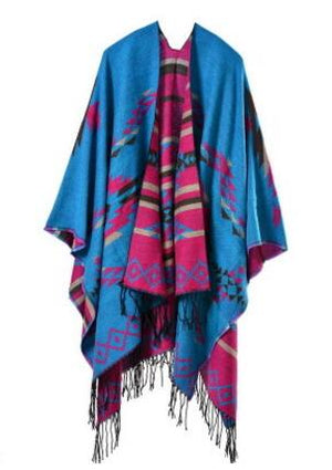 Ethnic Blanket Poncho With Tassels | Various Designs | Free Size