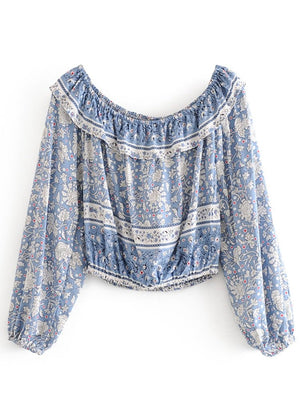 Women's Festival Two Piece Outfit | Long Sleeve Top + Long Bohemian Dress | S-L