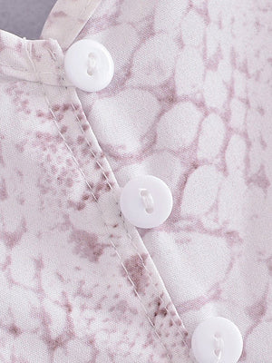 Women's White Patched Bohemian Sexy Deep V-Neck Dress | S-XL