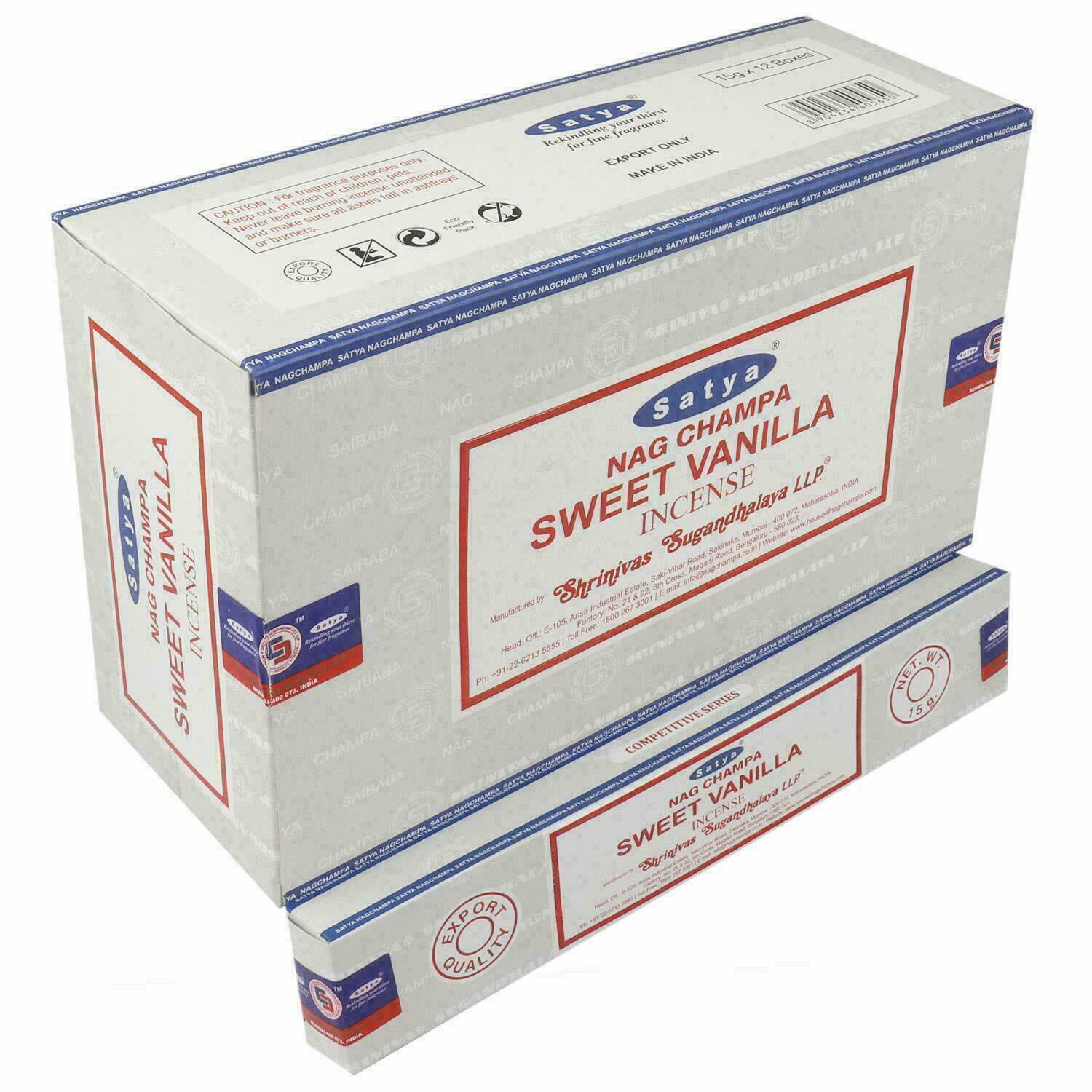 Satya Sweet Vanilla Incense Sticks - 180g Box