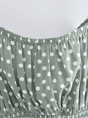 Women's Light Green Boho Two Piece Outfit | Sleeveless Top + Bohemian Pants| S-L