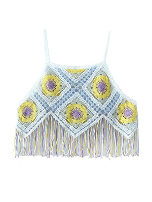 Bohemian Beach Crop Top With Tassels | Various Colours | Free Size