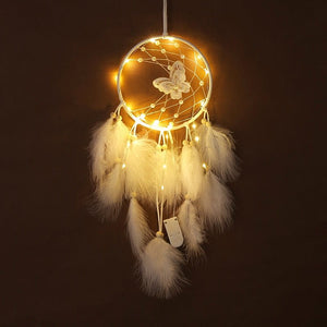 Beautiful Butterfly Dream Catcher With Light
