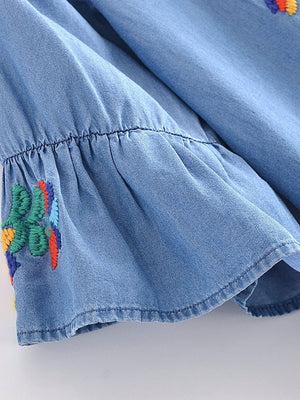 Women's Old School Hippie Beach Mini Dress | Denim | M-L