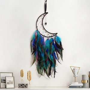 Moon And Star Dream Catchers With Feathers | Various Colours