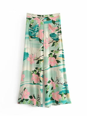 Women's Bohemian Loose Fit Long Pants | Crane Design | S-XL