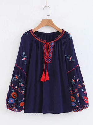 Vintage Women's Hippie Old Skool Blouse | Long Sleeve | Free Size | 4 Colours