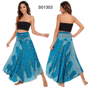 Women's Blue Spirit Versatile Bohemian Skirt Dress | Dual Purpose | Free Size
