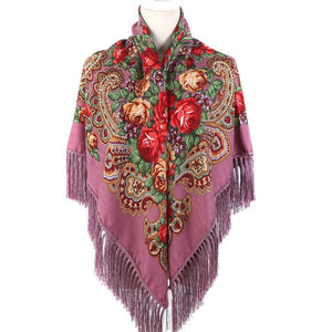 Women's Winter Hippie Flower Printered Poncho Cape | Various Colours | Free Size