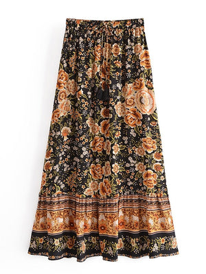 Elegant Women's Long Maxi Bohemian Skirt | High Waisted | S-L