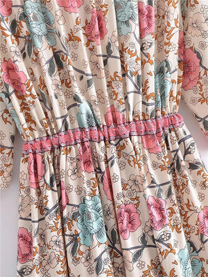 Women's Summer Boho Robe Dress | V-Neck With Tassels | S-XL