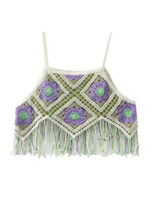 Bohemian Beach Crop Top With Tassels | Various Colours | Free Size