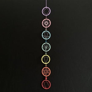 7 Chakra Dream Catcher With Bottom Feather | Various Styles