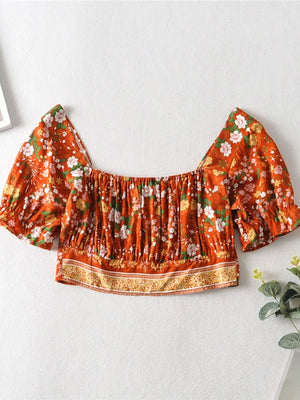 Cool Women's Brown Bohemian Styled Clothing Set | Pants + Sleeveless Top | S-M