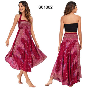 Women's Red Genie Child Versatile Bohemian Skirt Dress | Dual Purpose | Free Size