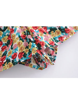 Women's Multi Coloured Floral Bohemian Hippie Shorts | S-L