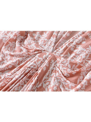 Cute Pink Women's Bohemian Deep V-Neck Dress | S-L