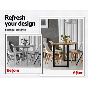 Artiss 2x Coffee Dining Steel Table Legs 71x50CM Industrial Vintage Bench Metal Box - The Hippie House