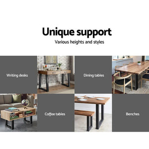 2x DIY Coffee Dining Table Steel Legs