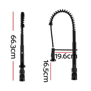 Cefito Pull Out Kitchen Tap Mixer - Swivel Brass Basin Taps | WEL Certified (Black)