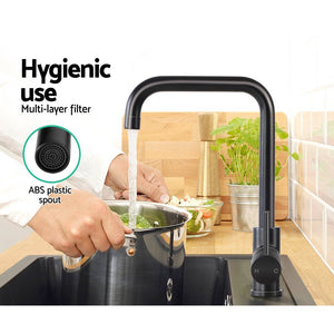 Kitchen Faucet Tap | Mixer Swivel Spout | WELS Black