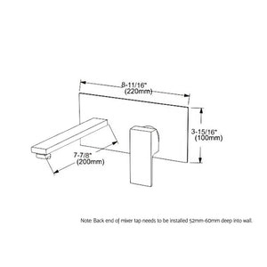 Cefito WELS Bathroom Tap - Wall Square Black Basin Mixer | High-Quality Brass Faucet