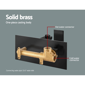 Cefito WELS Bathroom Tap - Wall Square Black Basin Mixer | High-Quality Brass Faucet