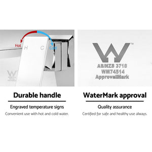 Cefito WELS Bathroom Tap - Wall Square Silver Basin Mixer | Vanity Faucet