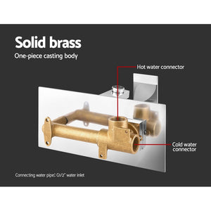 Cefito WELS Bathroom Tap - Wall Square Silver Basin Mixer | Vanity Faucet