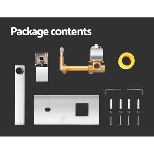 Cefito WELS Bathroom Tap - Wall Square Silver Basin Mixer | Vanity Faucet