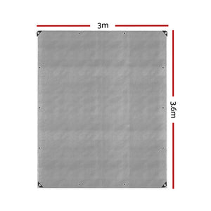 Instahut Tarpaulin Tarp 3x3.6m Camping Tarps Poly Heavy Duty Cover 180gsm