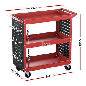 Giantz 3-Tier Tool Cart Trolley - Workshop Organizer 150kg | Efficient Tool Storage