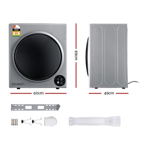 5kg Tumble Dryer | Fully Auto Wall Mount | Silver