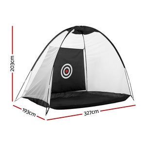 3M Golf Practice Net Tent - Portable Training Aid with Driving Target Mat, Soccer by Everfit
