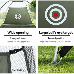 Golf Practice Net and Training Mat - Driving Range Target Hitting Mat by Everfit